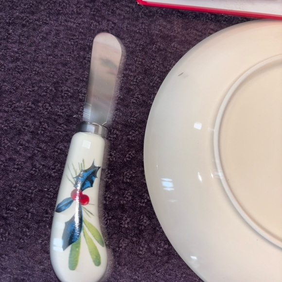 Lenox Festive Cardinal Plate and Spreader Set - Picture 3 of 5